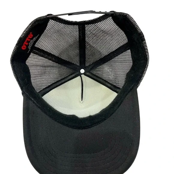OTTO Black Trucker Hat Gold Eagle Logo Men One Size Fits Most Mesh Back Snapback - Picture 6 of 7